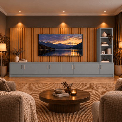 Shire Smooth Media Wall Unit - Right Hand Bookcase 48 - Online Bedrooms