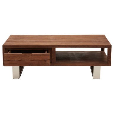 Simla Acacia Wood Coffee Table with Drawer 2 - Online Bedrooms