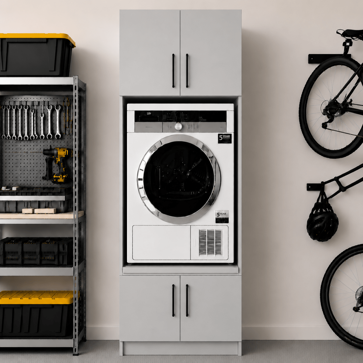 Single Washer & Dryer Appliance Cabinet 3 - Online Bedrooms