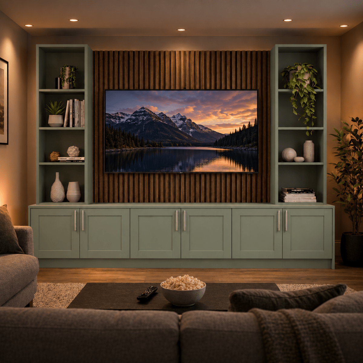 Southwell Shaker Media Wall Double Bookcase Unit 7 - Online Bedrooms