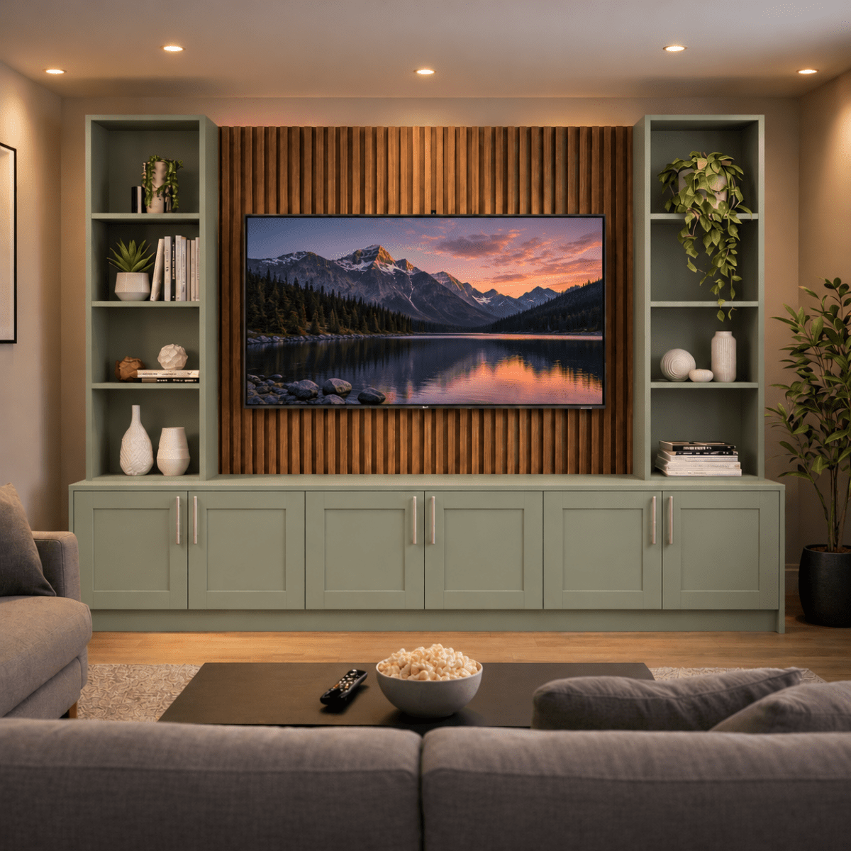 Southwell Shaker Media Wall Double Bookcase Unit 1 - Online Bedrooms