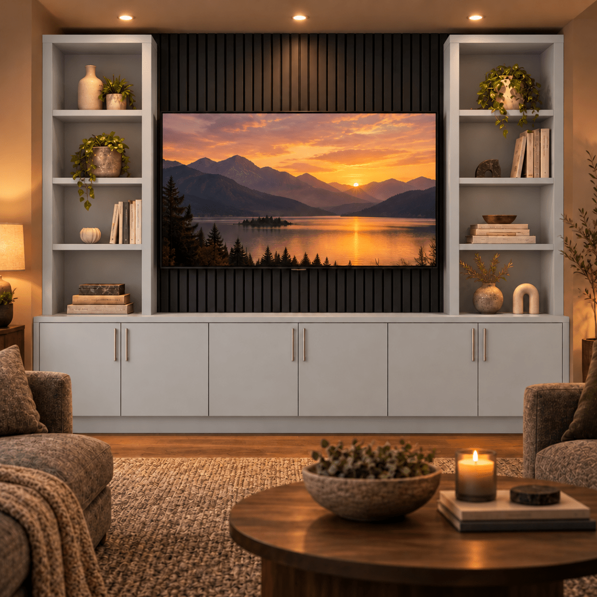 Southwell Smooth Media Wall Double Bookcase Unit 5 - Online Bedrooms