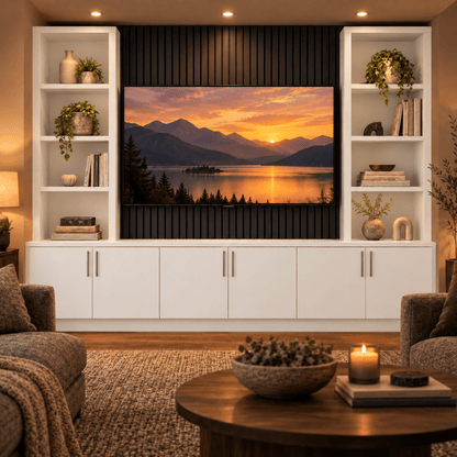 Southwell Smooth Media Wall Double Bookcase Unit 3 - Online Bedrooms