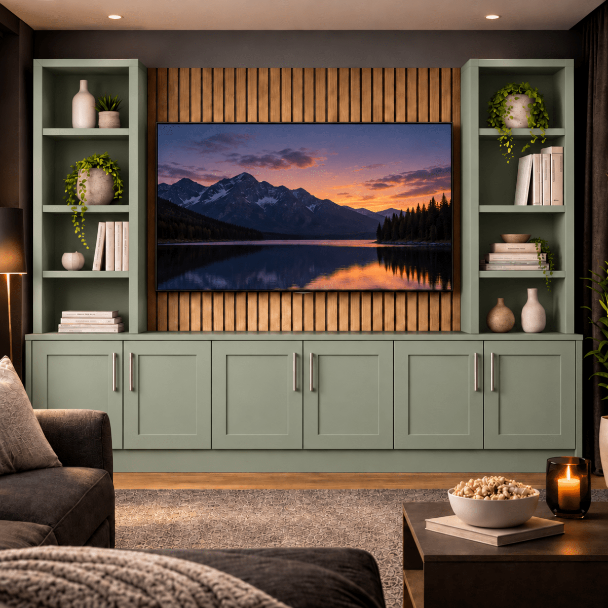 Southwell Tall Shaker Media Wall Double Bookcase Unit 6 - Online Bedrooms