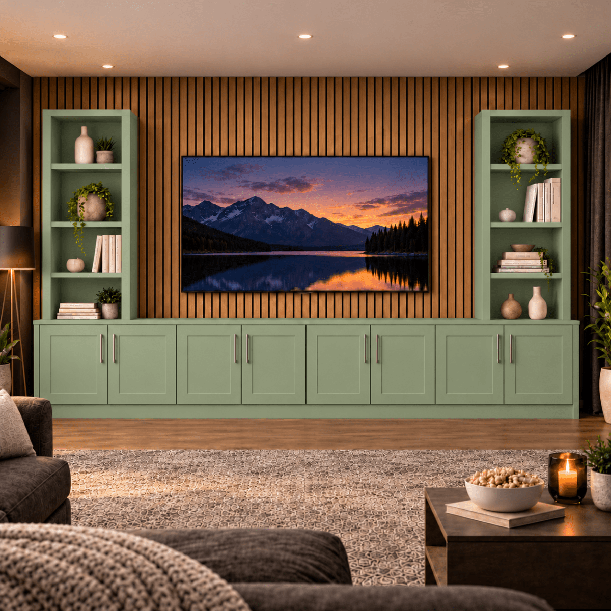 Southwell Tall Shaker Media Wall Double Bookcase Unit 37 - Online Bedrooms