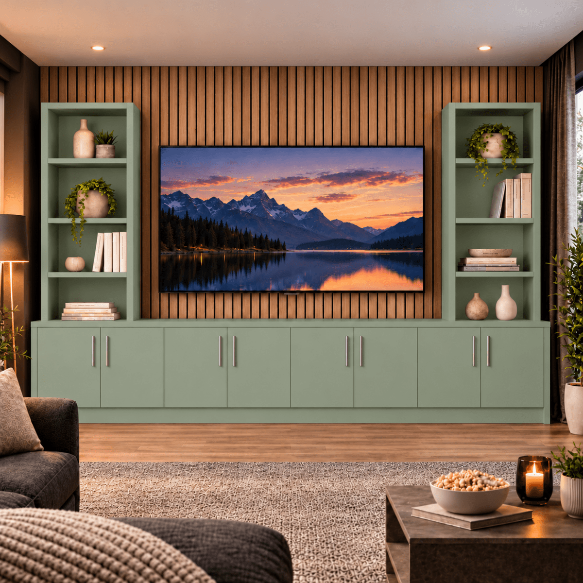 Southwell Tall Smooth Media Wall Double Bookcase Unit 42 - Online Bedrooms