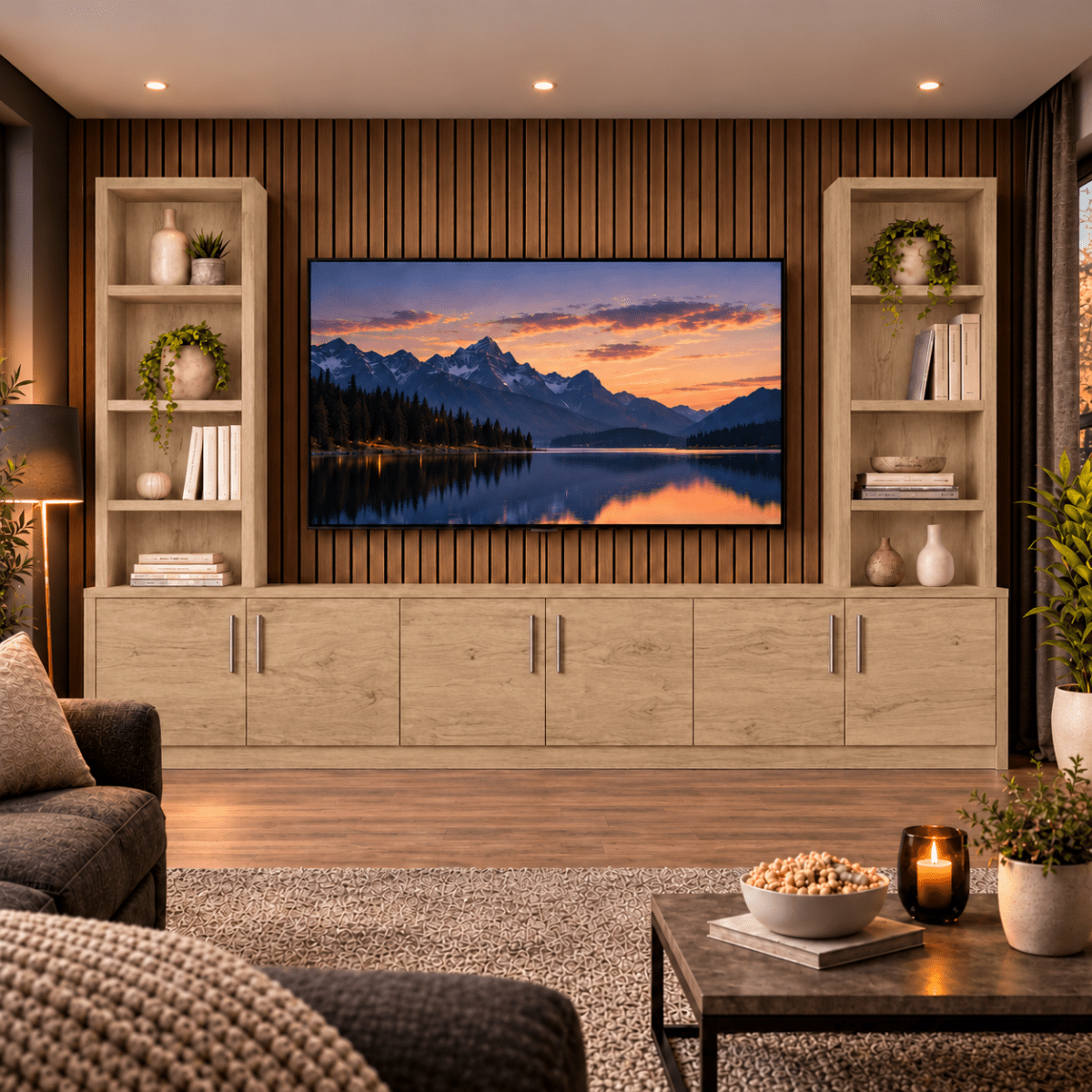 Southwell Tall Smooth Media Wall Double Bookcase Unit 36 - Online Bedrooms
