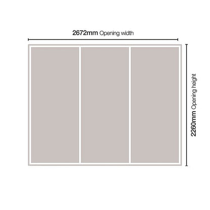 Spacepro Classic 4 Panel 3 Door Sliding Wardrobe Door Kit (H)2260mm (W)2672mm 4 - Online Bedrooms
