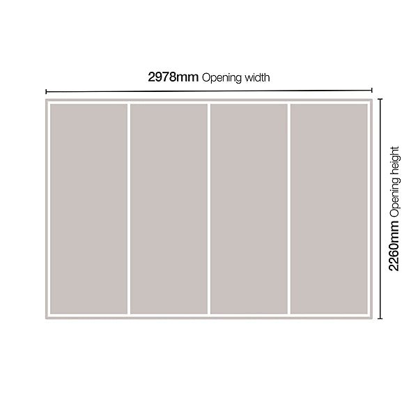Spacepro Classic 4 Panel 4 Door Sliding Wardrobe Door Kit (H)2260mm (W)2978mm 4 - Online Bedrooms