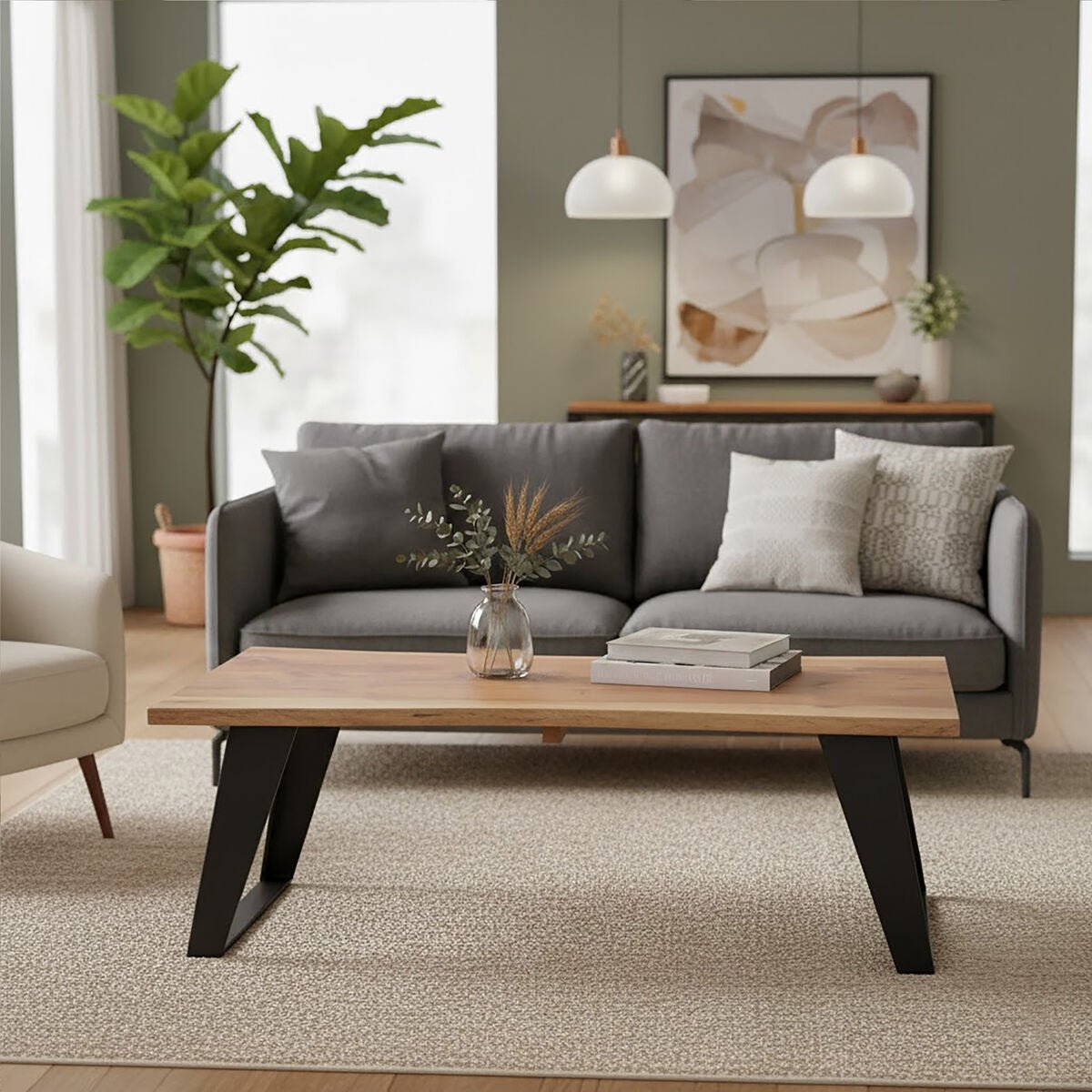 Surax Acacia Wood Live Edge Coffee Table 3 - Online Bedrooms