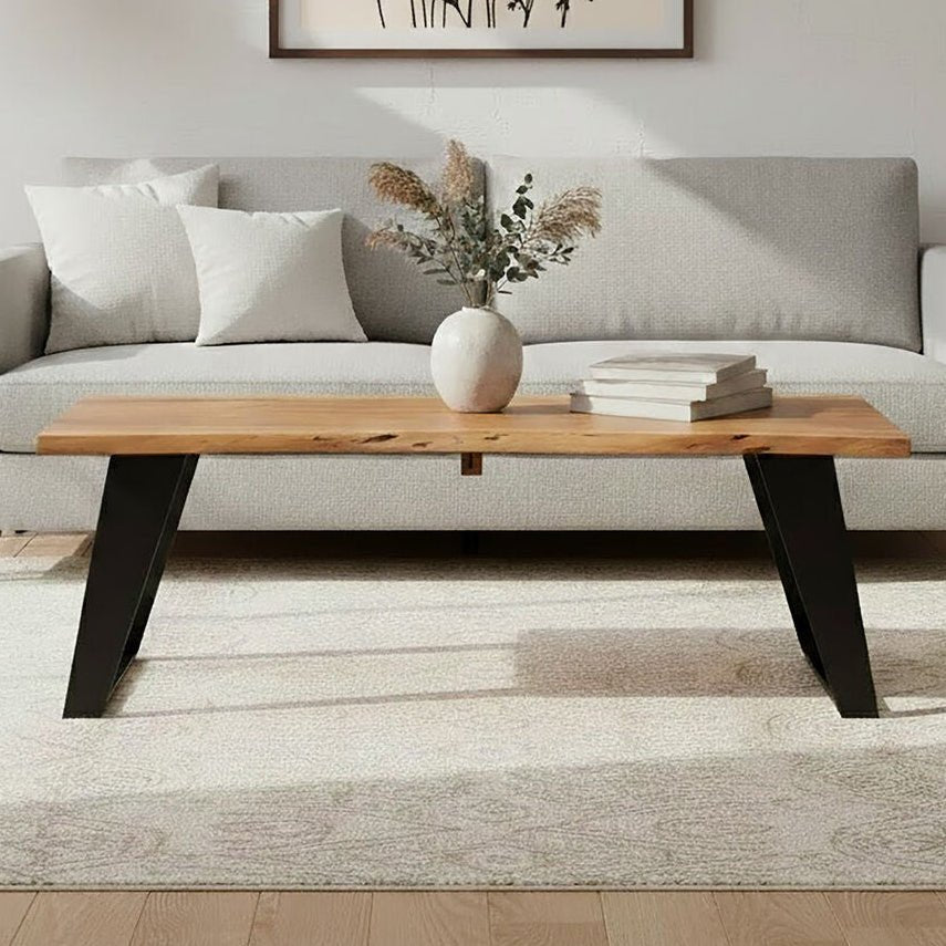 Surax Acacia Wood Live Edge Coffee Table 1 - Online Bedrooms