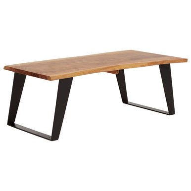 Surax Acacia Wood Live Edge Coffee Table 4 - Online Bedrooms