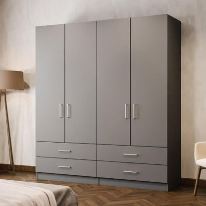 Sutton Graphite Freestanding Wardrobe - W: 2000mm x H: 2100mm x D: 600mm 2 - Online Bedrooms