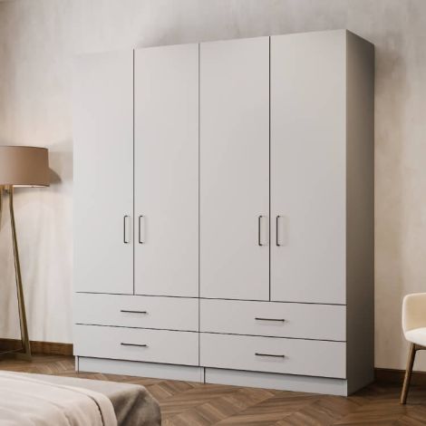 Sutton Graphite Freestanding Wardrobe - W: 2000mm x H: 2100mm x D: 600mm 3 - Online Bedrooms