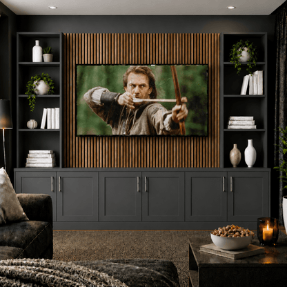 Tall Media Wall Entertainment Shaker Door Base & Double Shelving Unit - For Up to 100" TVs 2 - Online Bedrooms