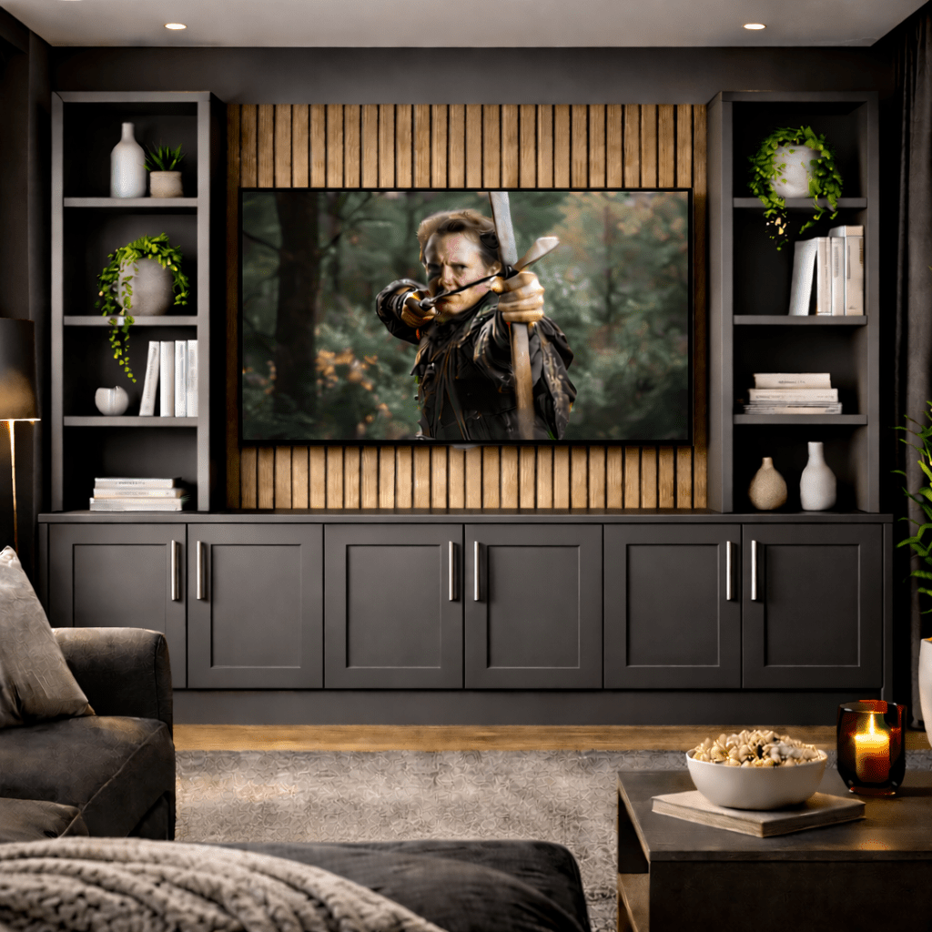 Tall Media Wall Entertainment Shaker Door Base & Double Shelving Unit - For Up to 100" TVs 2 - Online Bedrooms