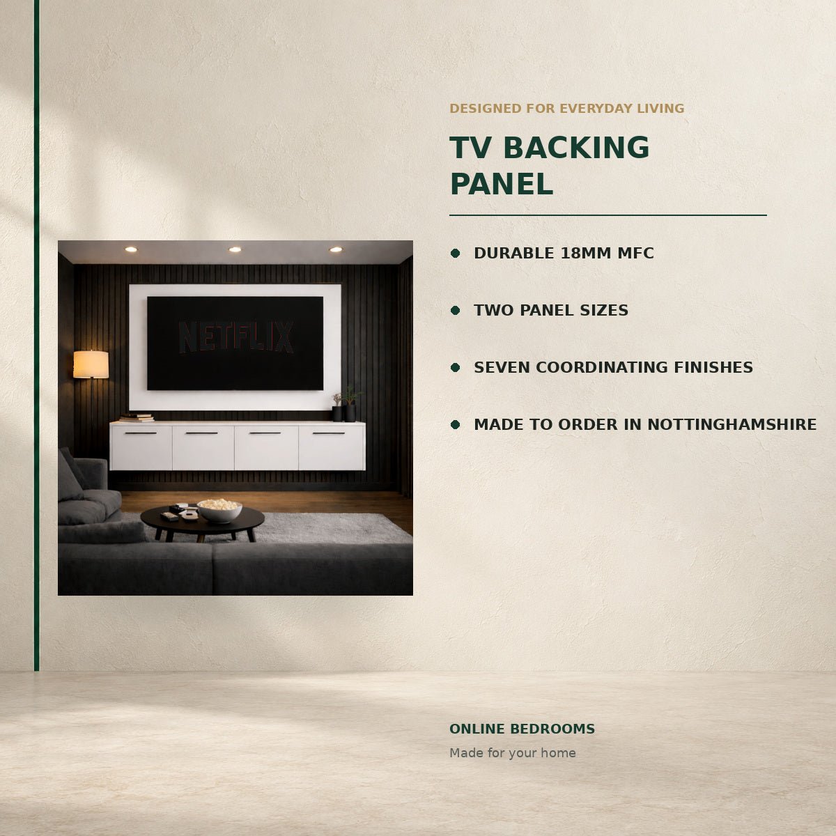 TV Backing Panel - Up To 69" TVs 2 - Online Bedrooms