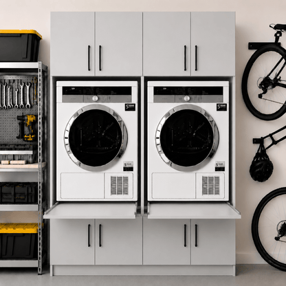 Twin Washer & Dryer Appliance Cabinet Set 4 - Online Bedrooms