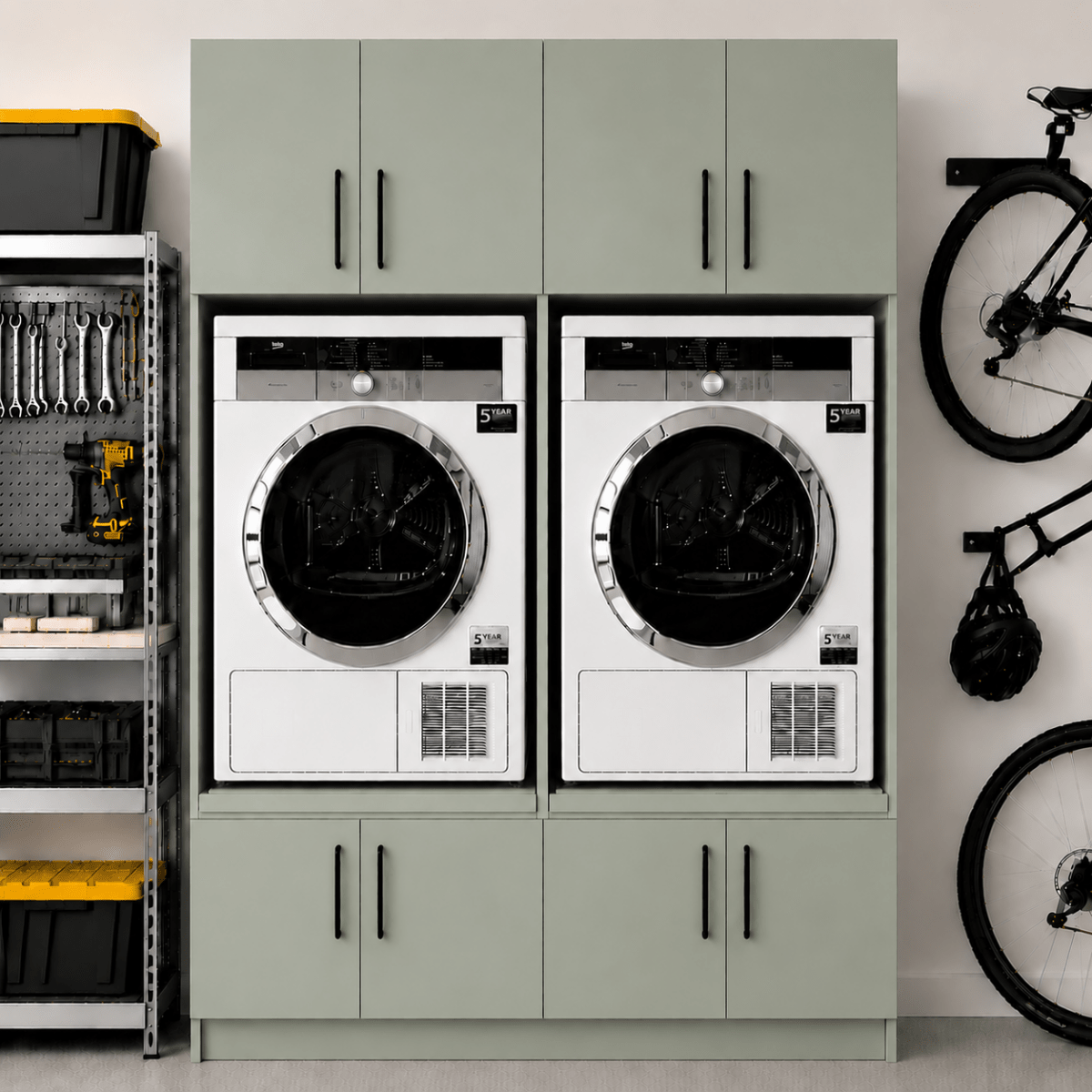 Twin Washer & Dryer Appliance Cabinet Set 11 - Online Bedrooms