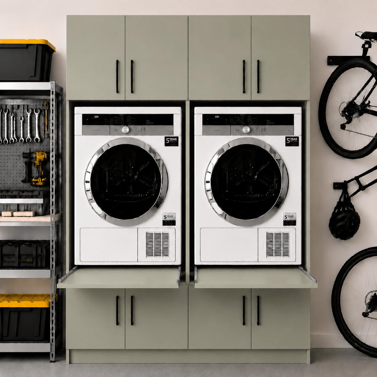 Twin Washer & Dryer Appliance Cabinet Set 12 - Online Bedrooms