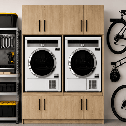 Twin Washer & Dryer Appliance Cabinet Set 9 - Online Bedrooms
