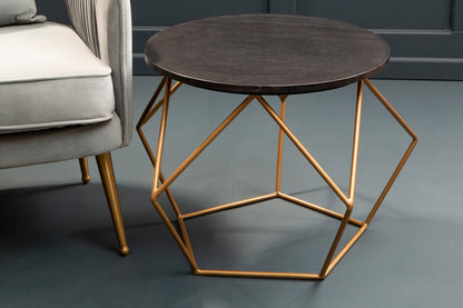 Varana Black Marble Round Coffee Table with Gold Finish Frame 6 - Online Bedrooms