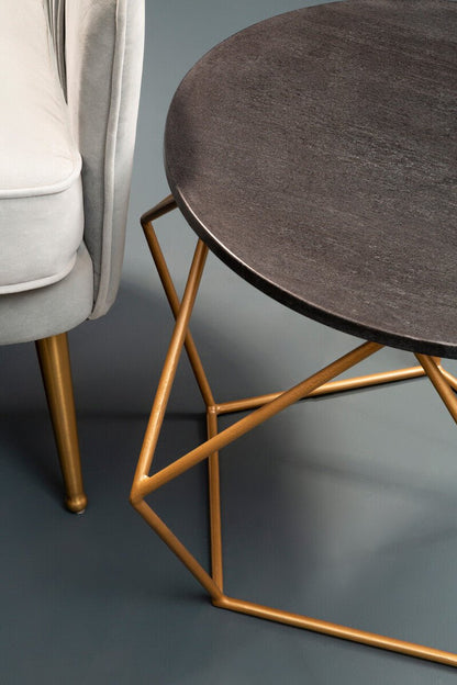 Varana Black Marble Round Coffee Table with Gold Finish Frame 8 - Online Bedrooms
