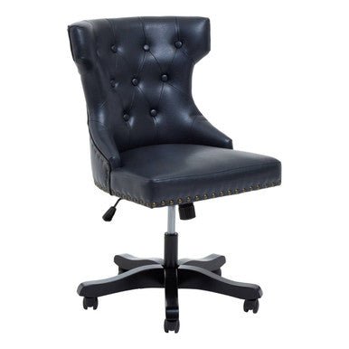 Walson Black Leather Effect Home Office Chair 1 - Online Bedrooms