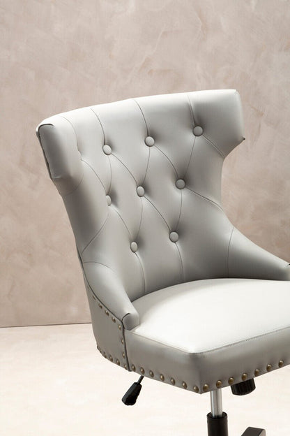 Walson Grey Leather Effect Home Office Chair 11 - Online Bedrooms