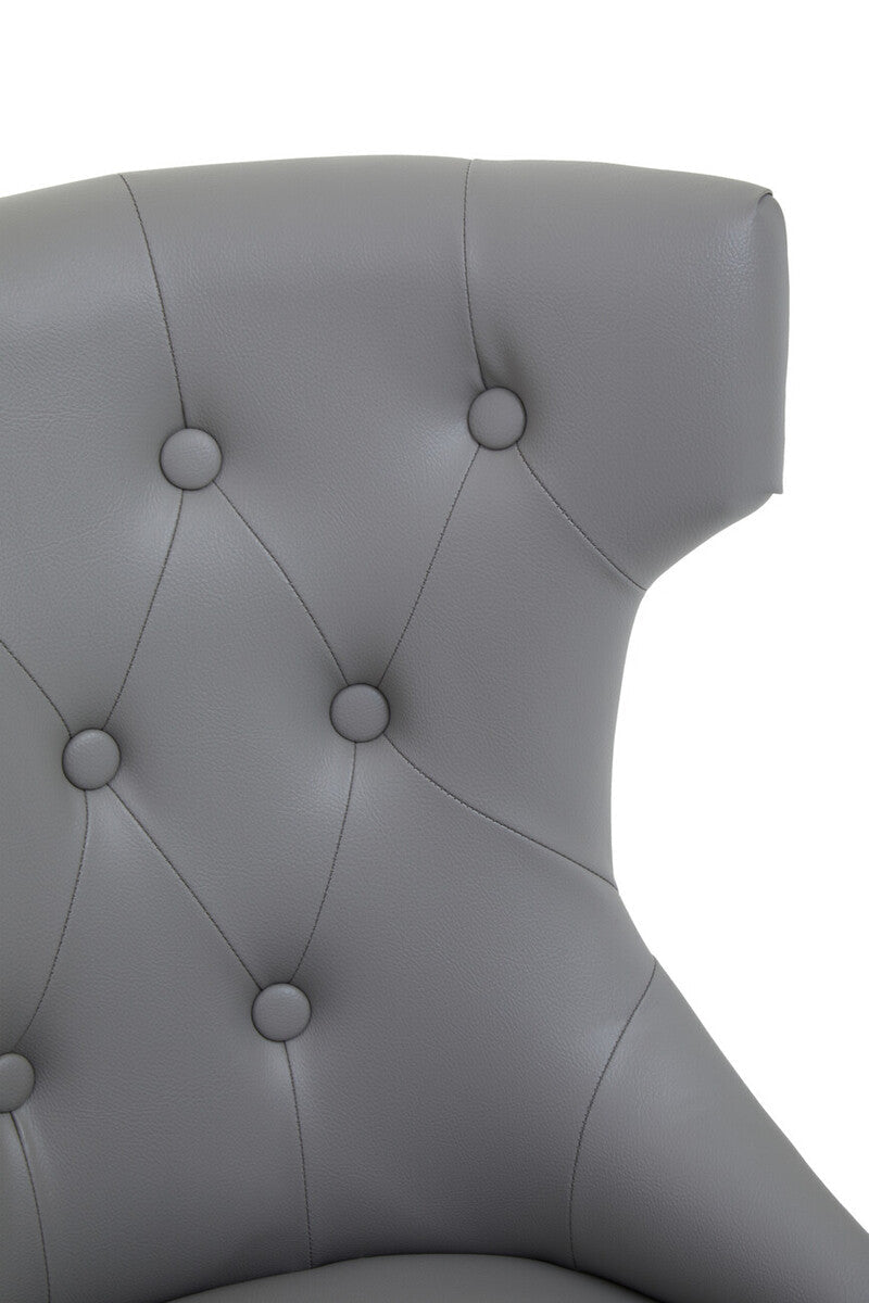 Walson Grey Leather Effect Home Office Chair 14 - Online Bedrooms