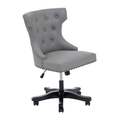 Walson Grey Leather Effect Home Office Chair 1 - Online Bedrooms