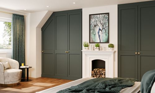 built in wardrobes with angled sides
