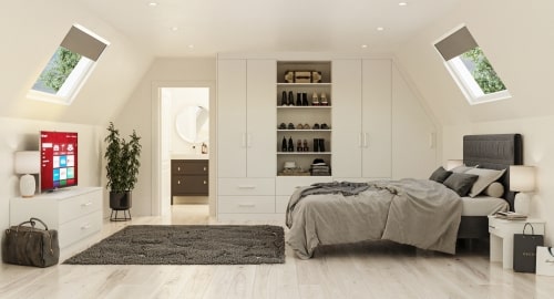 built in wardrobes with angled sides