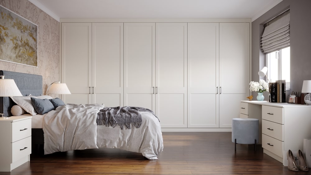 white fitted wardrobe