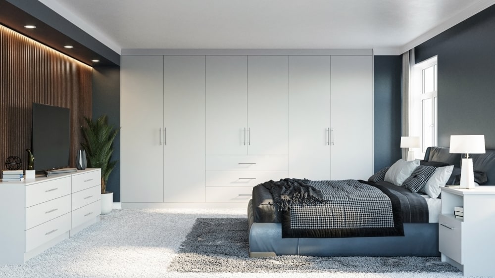 grey fitted wardrobe