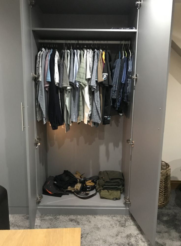 grey fitted wardrobe