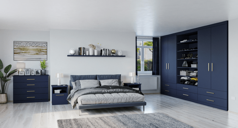 Blue Fitted Wardrobes Modern Bespoke Furniture Online Bedrooms