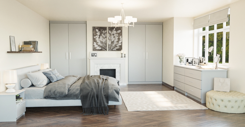 light grey fitted wardrobes