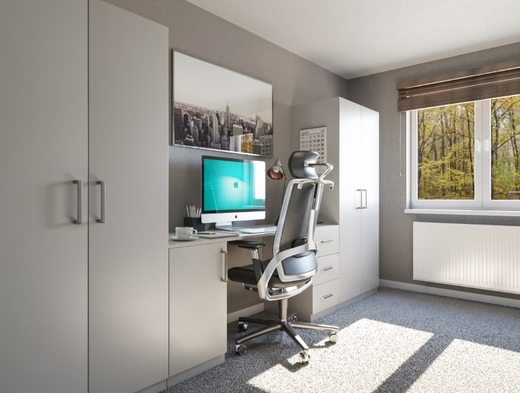 grey home office furniture