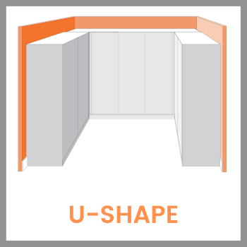 u-shape wardrobe